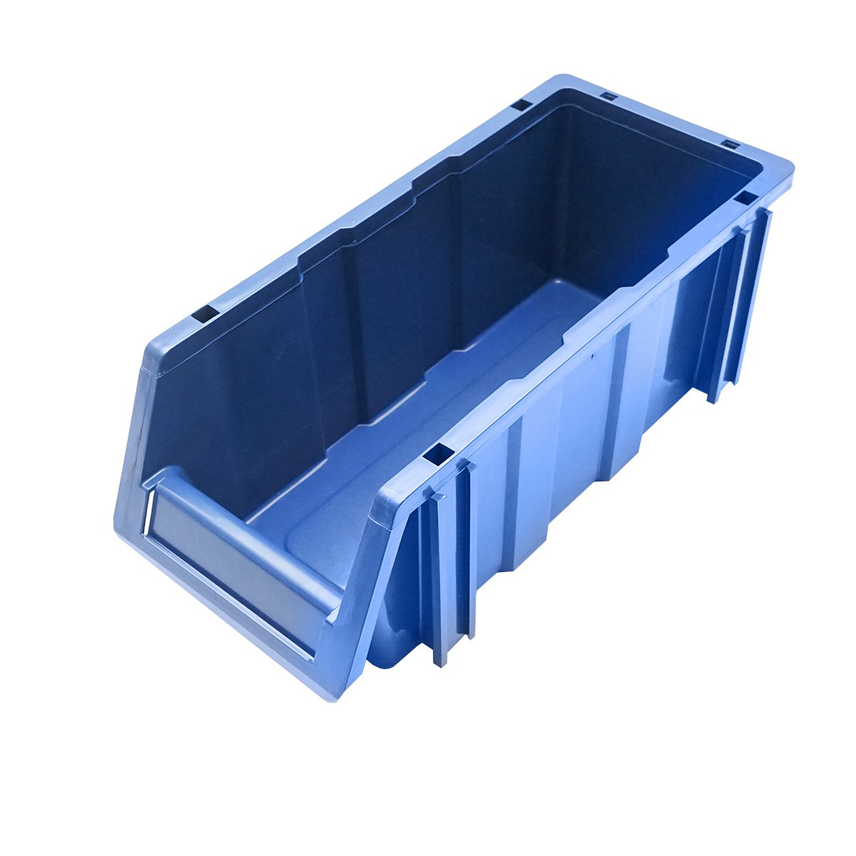 Stand cu 16 cutii pentru depozitare / organizare, cutie din plastic albastra, 680x510x1100mm